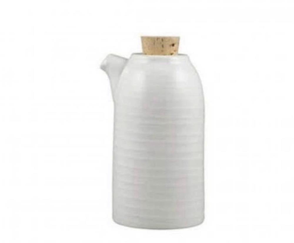 Dudson Evolution Purl Oil Vinegar Bottle 5" Off White Ceramic Cork Cap NEW - Picture 2 of 7
